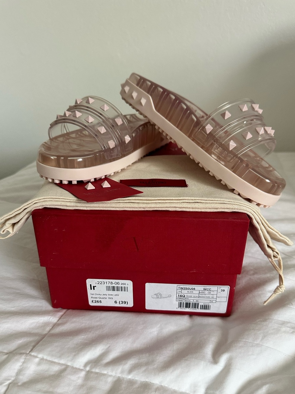 Valentino Pink Studded Jelly Slide